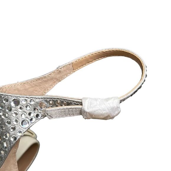 NWOT Jewel Badgley Mischka Woman’s Rhinestone Jillian Block Heel Sandals Size 8 - Picture 7 of 7
